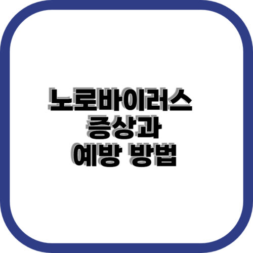 노로바이러스 증상과 예방 방법